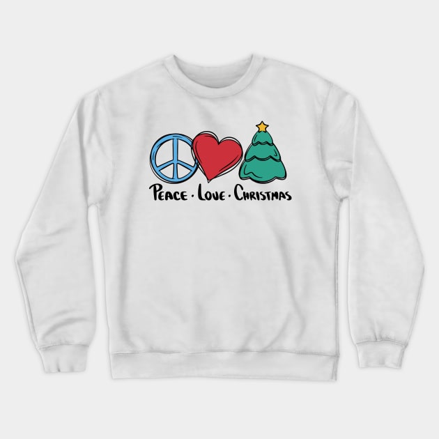 Peace Love Christmas Trio Crewneck Sweatshirt by Life2LiveDesign